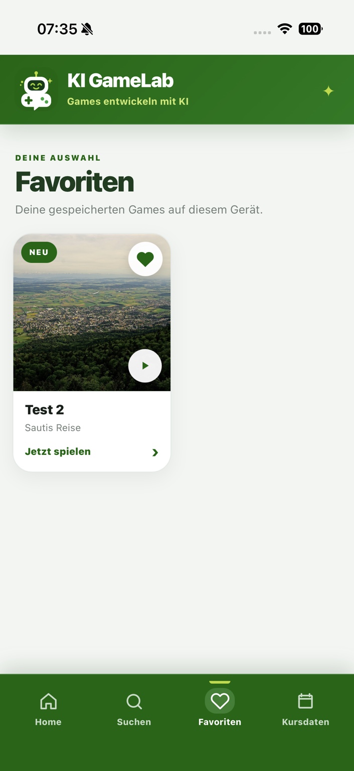 Favoriten im KI GameLab